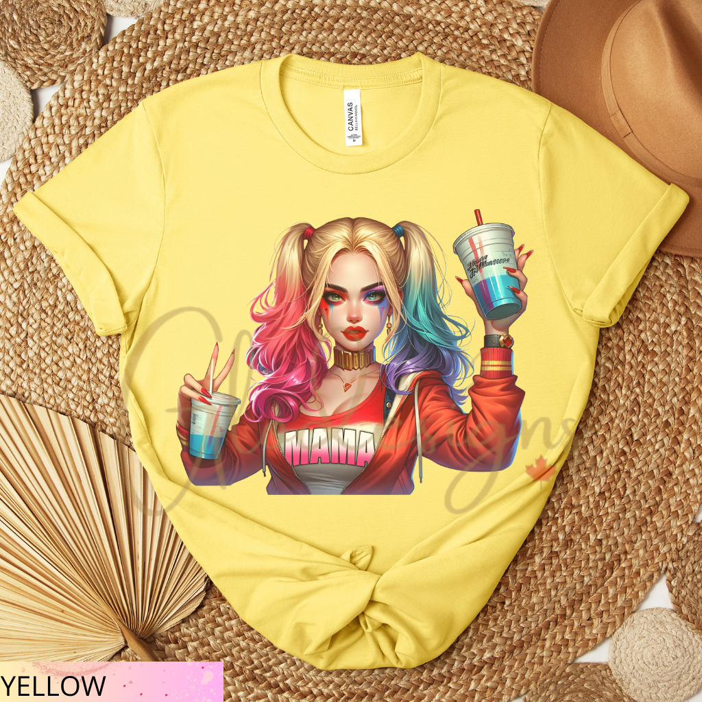 Mamá Harley Joker Halloween 💞 T-Shirt (Unisex).
