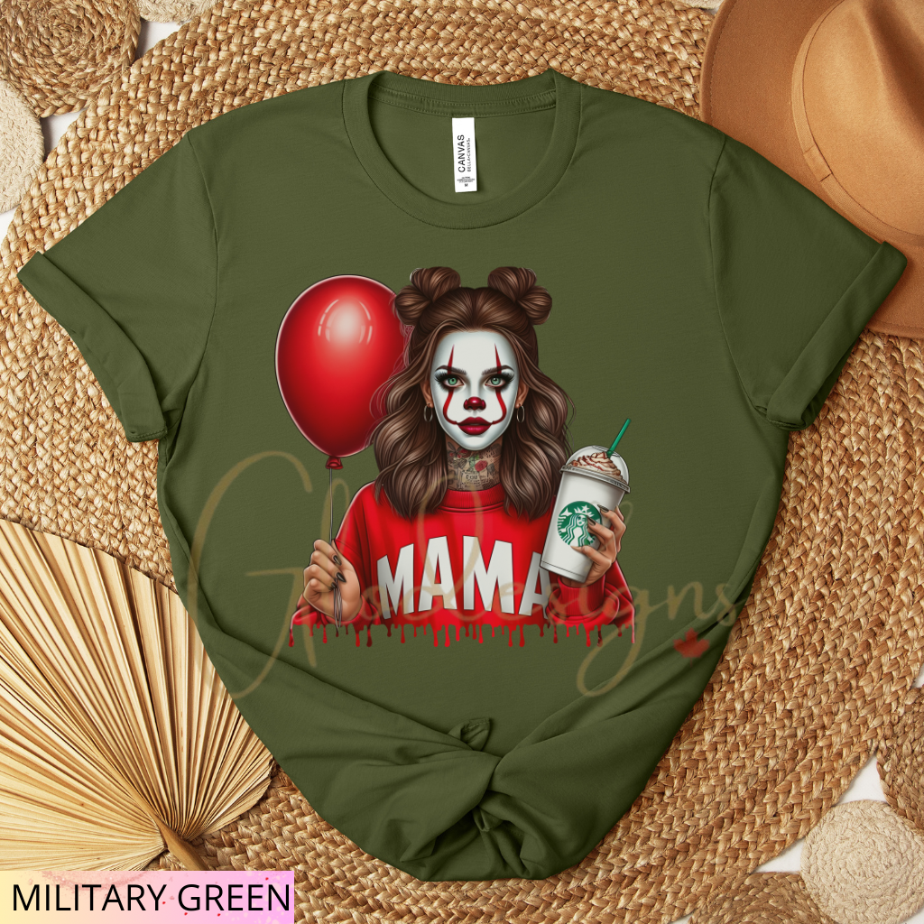 Mamá Pennywise the clown Halloween 💞 T-Shirt (Unisex).
